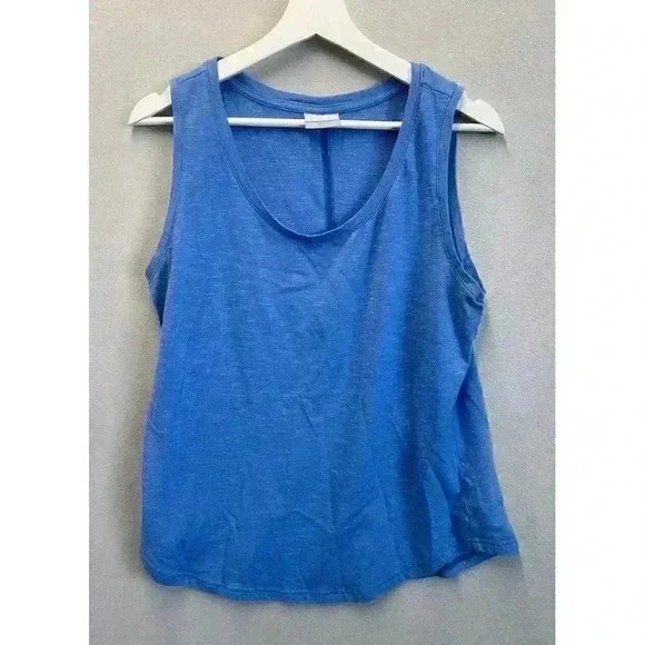 Columbia Women's Size Large Cades Cape Blue Tank Top Split Lower Back - Picture 1 of 7